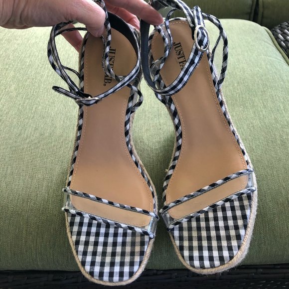 NWOT Just Fab "Looks to Thrill" Jute Wedge Sandal w/ Ankle strap 9M - Picture 7 of 12